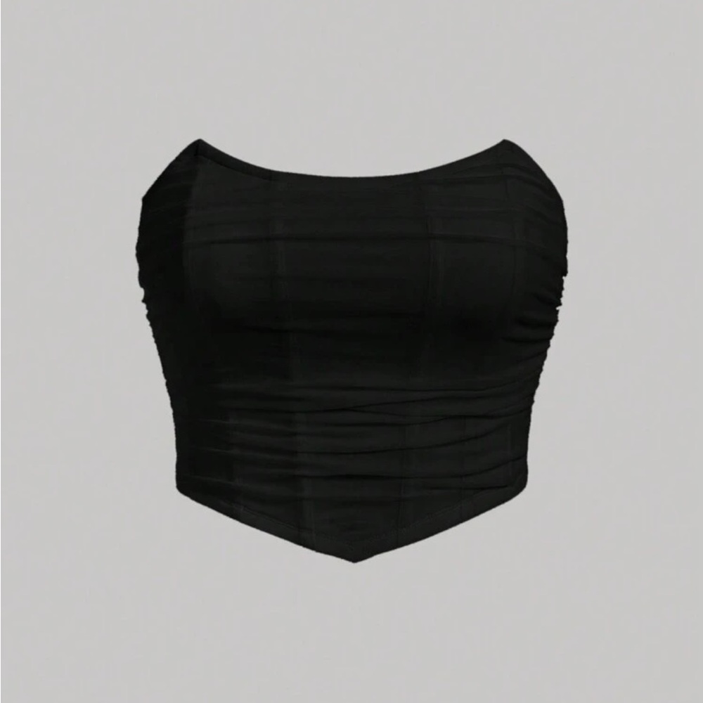 Black Ruched Crop Top